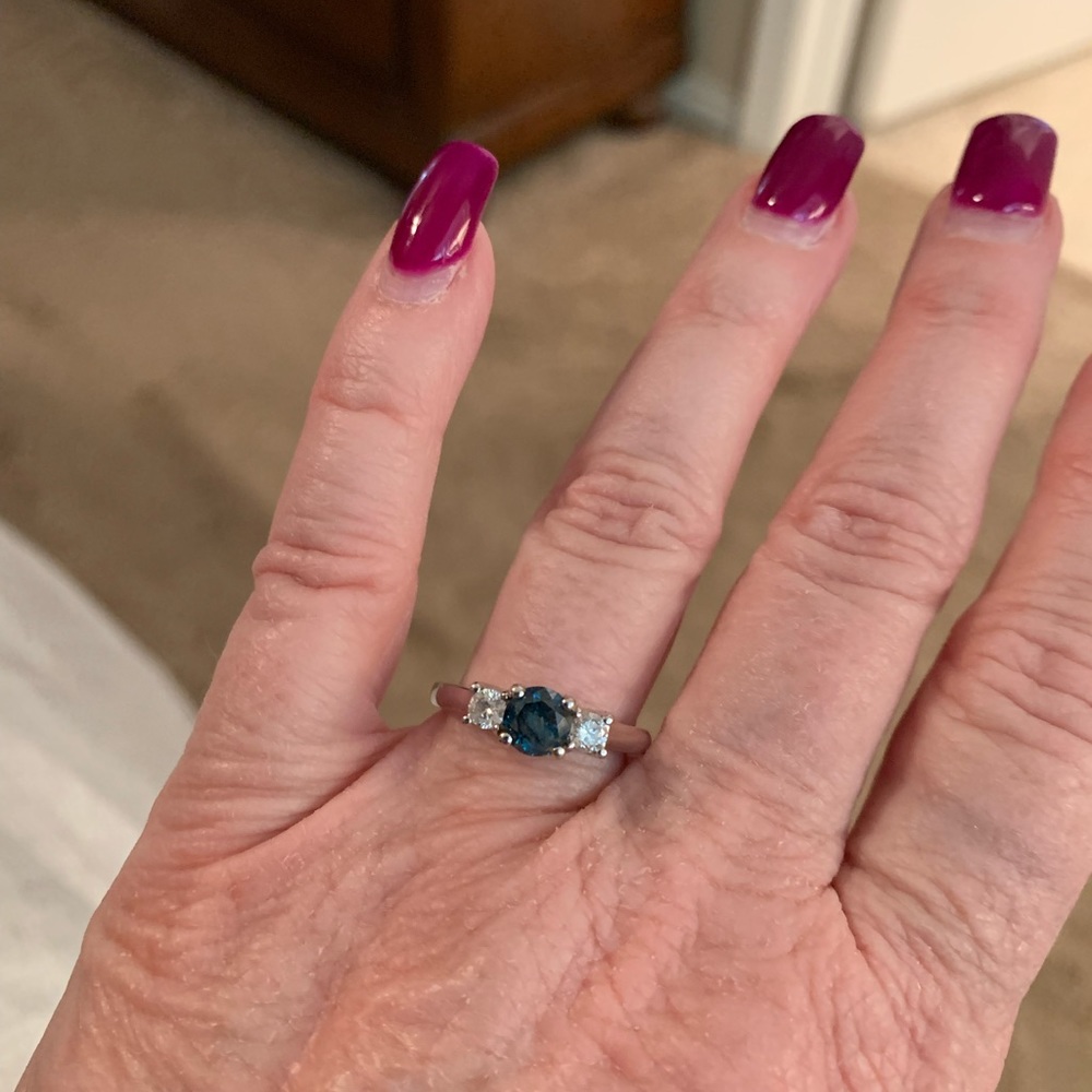 Beautiful blue and white diamond ring. Size 7